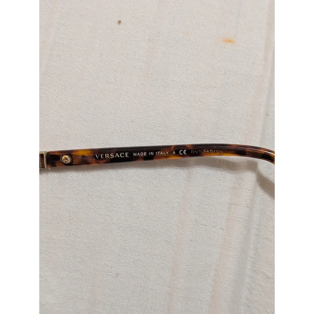 VERSACE EYEGLASSES FRAME 1218 1344 53/17/140 DARK BROWN/TORTOISE HALF RIM